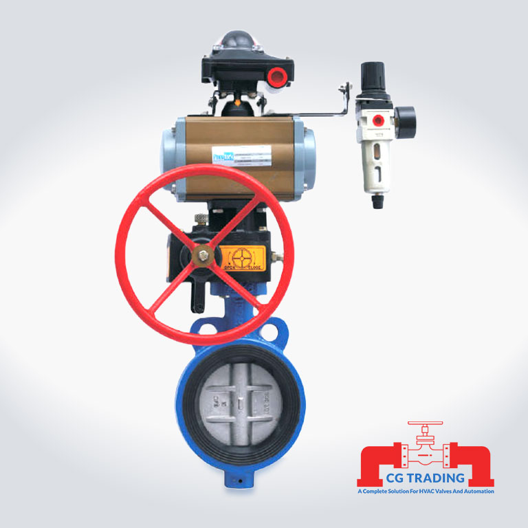 Pneumatic Actuator Operated Butterfly Valve, CG TRADING